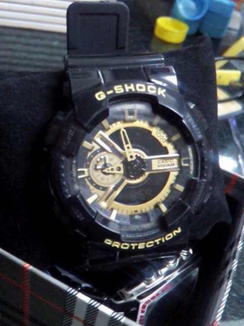 นาฬิกา G shock สีดำ ทอง สายเงา สินค้าขายดี พร้อมส่ง